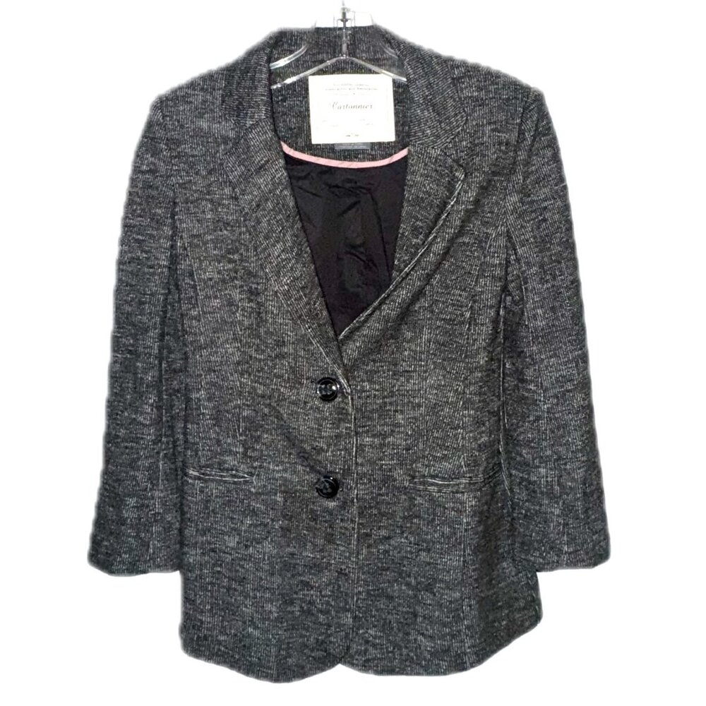 Anthropologie Cartonnier Blazer - Gray Tweed Size S